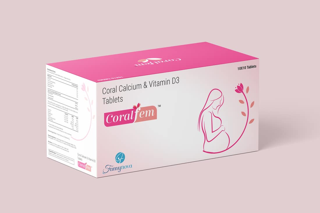 Coral Fem Packaging Mockup